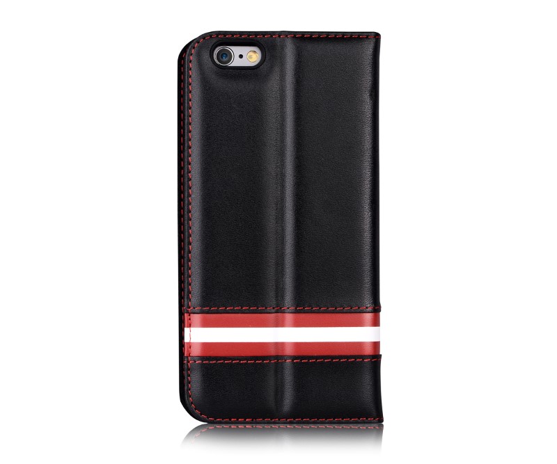 Macally SlimFolio Custodia A Libro In Similpelle Per IPhone 6 Plus/6S Plus, Nero, Con Supporto Integrato