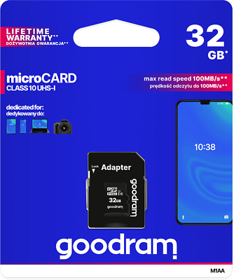 GoodRAM microSD 32GB class 10 UHS I + adapter - retail blister - M1AA-0320R12