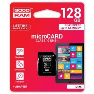 GoodRAM microSD 128GB class 10 UHS I + adapter - retail blister - M1AA-1280R12