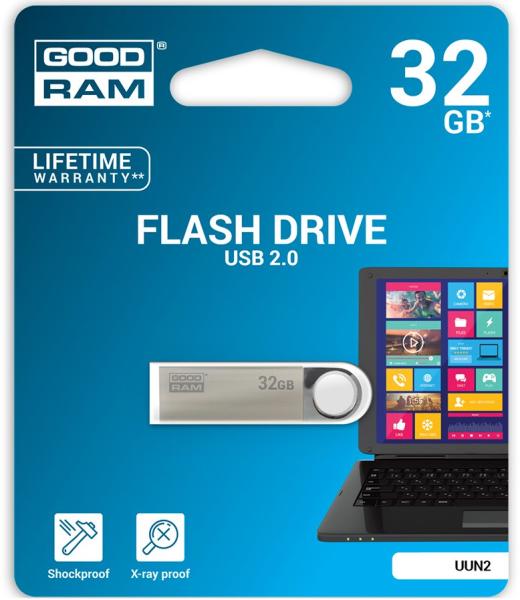 GoodRAM Pendrive 32GB UNN2 metal USB 2.0 - retail blister - UUN2-0320S0R11