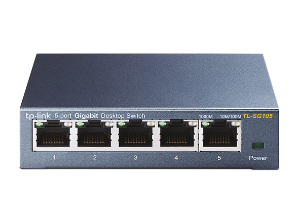 Switch 5 Porte Gigabit Plug & Play case in acciaio TL-SG105