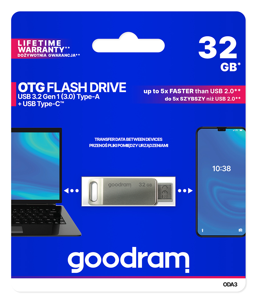 GoodRAM DUALDRIVE OTG 32GB USB 3.2 + type C - ODA3-0320S0R11