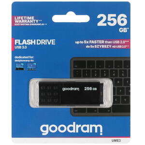GoodRAM Pendrive 256GB BLACK USB 3.0 - retail blister - UME3-2560K0R11