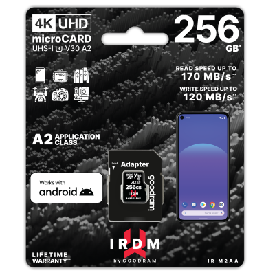 GoodRAM microSD IRDM 256GB UHS I U3 A2 + adapter - IR-M2AA-2560R12