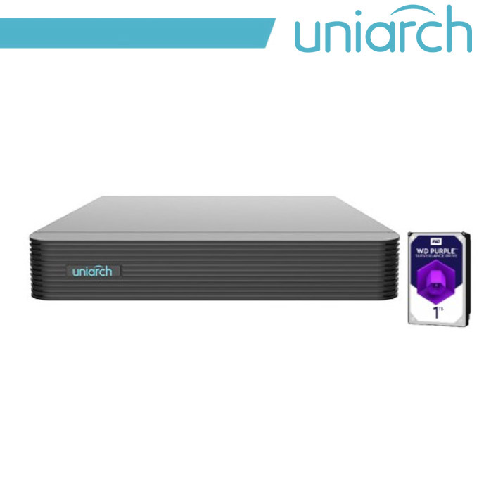 NVR Uniarch 10 Canali 8 Megapixel, senza PoE,1 HardDisk 1TB