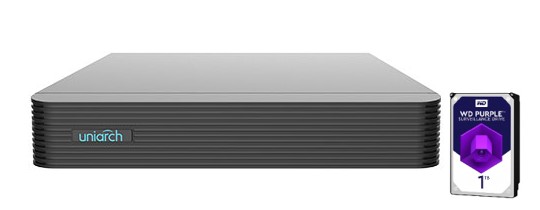 NVR Uniarch 16 Canali 8 Megapixel, senza PoE,1 HardDisk 1TB