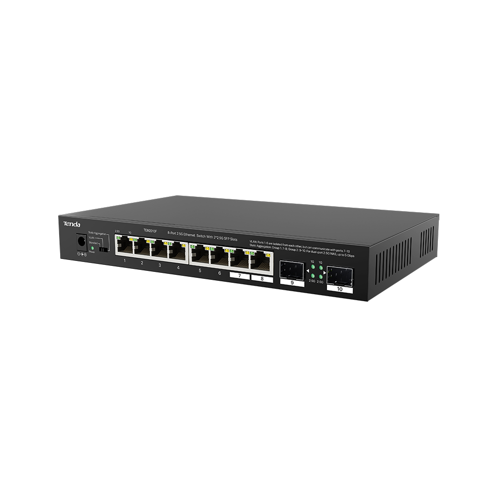 Tenda Switch 2.5G - 10 porte (8 porte 2.5GE + 2 SFP) Desktop | TEM2010F