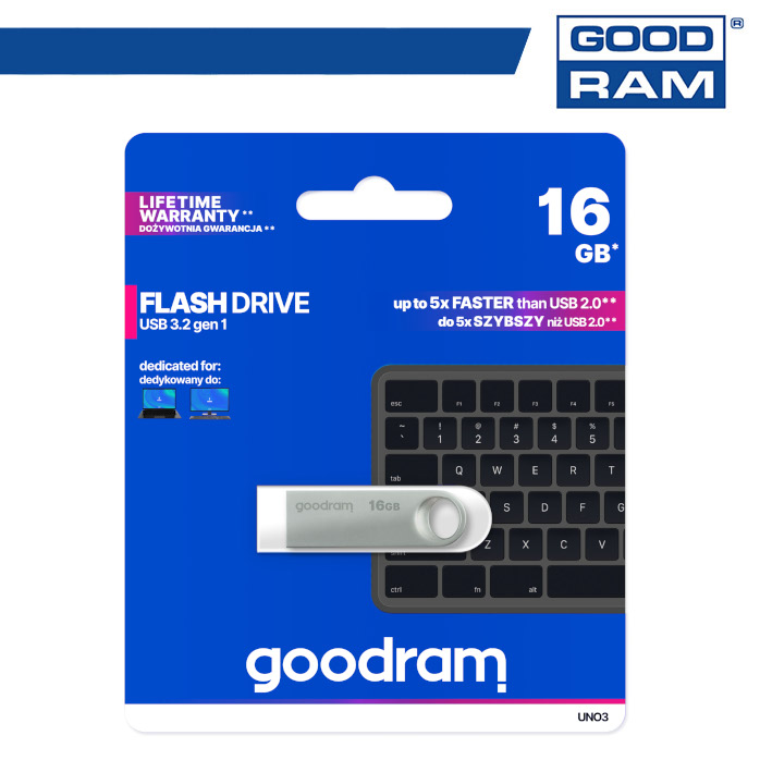 GoodRAM Pendrive 16GB UNO3 USB 3.2 - retail blister - UNO3-0160S0R11