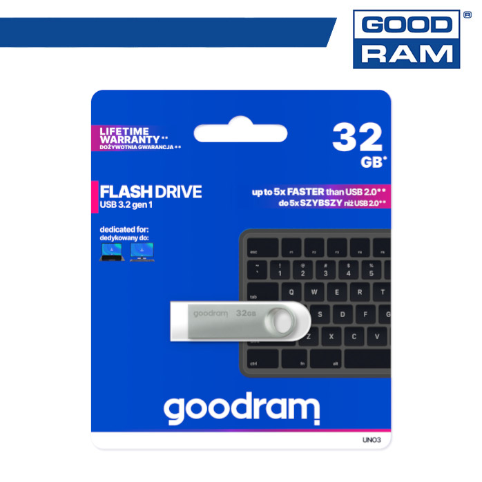 GoodRAM Pendrive 32GB UNO3 USB 3.2 - retail blister - UNO3-0320S0R11