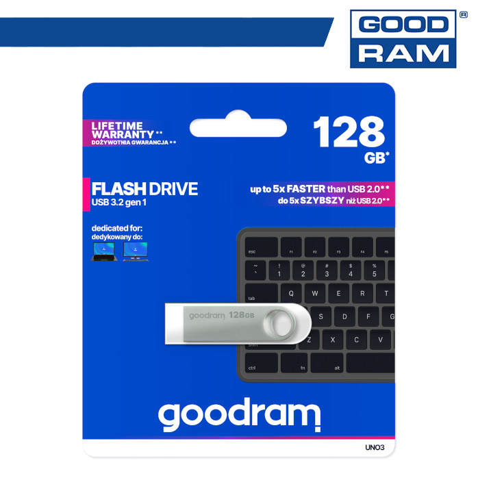 GoodRAM Pendrive 128GB UNO3 USB 3.2 - retail blister - UNO3-1280S0R11