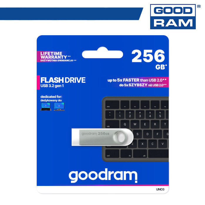 GoodRAM Pendrive 256GB UNO3 USB 3.2 - retail blister - UNO3-2560S0R11