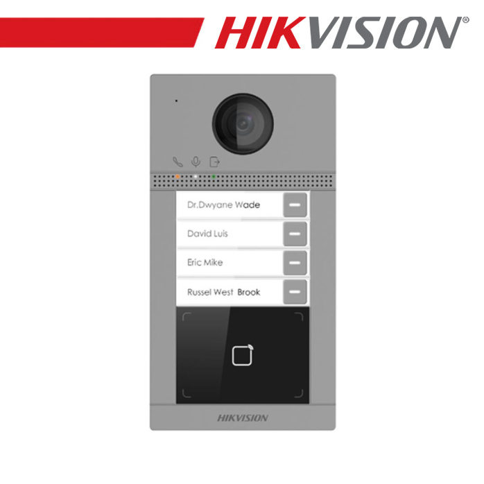 HikVision DS-KV8413-WME1 (C) Stazione porta Metallica per Ville Con 4 Pulsaanti