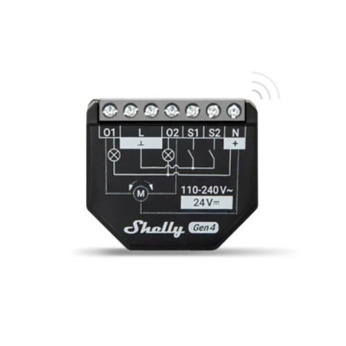 Shelly Plus 2PM Gen4 - Smart Relay Tapparelle 16A AC/DC WiFi/BT/Matter/Zigbe +PM
