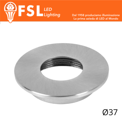 Cover Piatta per Punto Luce LED – Ø37 – Nichel Satinato