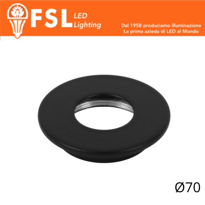 Cover Piatta per Punto Luce LED– Ø70 – Nero