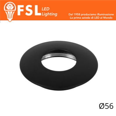 Cover Curva per Punto Luce LED – Ø56 – Nero