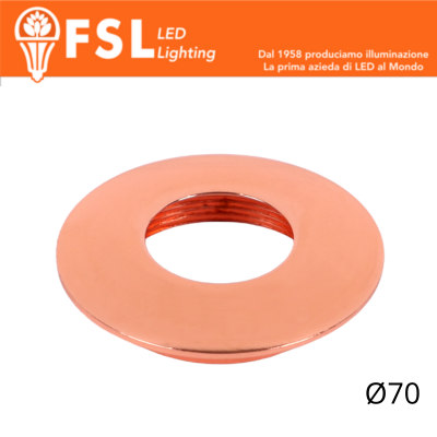 Cover Curva per Punto Luce LED – Ø70 – Oro Rosa
