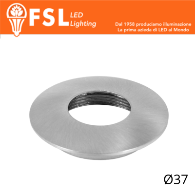 Cover Curva per Punto Luce LED – Ø37 – Nichel Satinato
