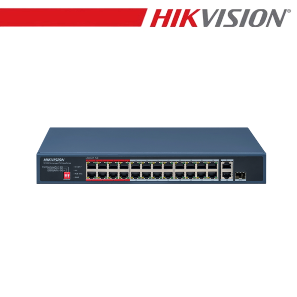 Hikvision Switch PoE Non Gestibile Fast Ethernet 24 Porte 230W - DS-3E0326P-E-M-C
