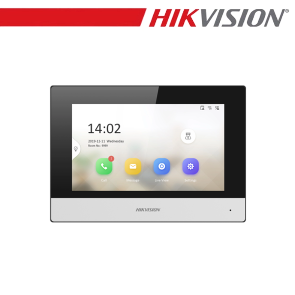 Hikvision Monitor Interno IP 7 Pollici PoE Citofono Video - DS-KH6320-WTE1-B